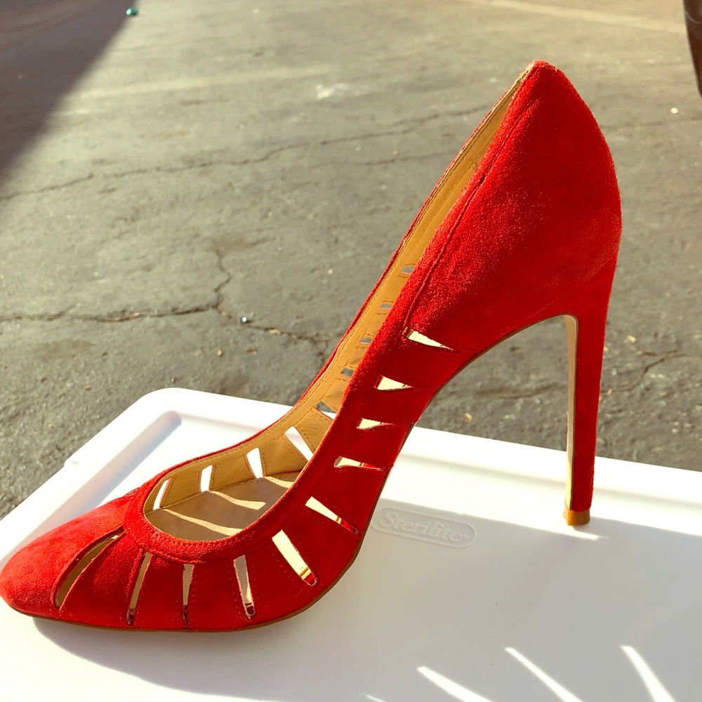 Red Zara cut out stiletto heel. US 9